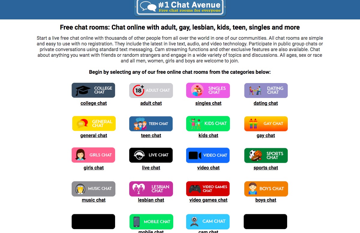 ChatAvenue main page