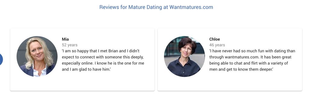 WantMatures testimonials